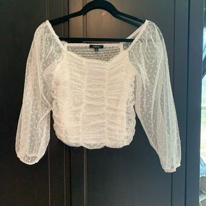 Puff sleeve white shirt